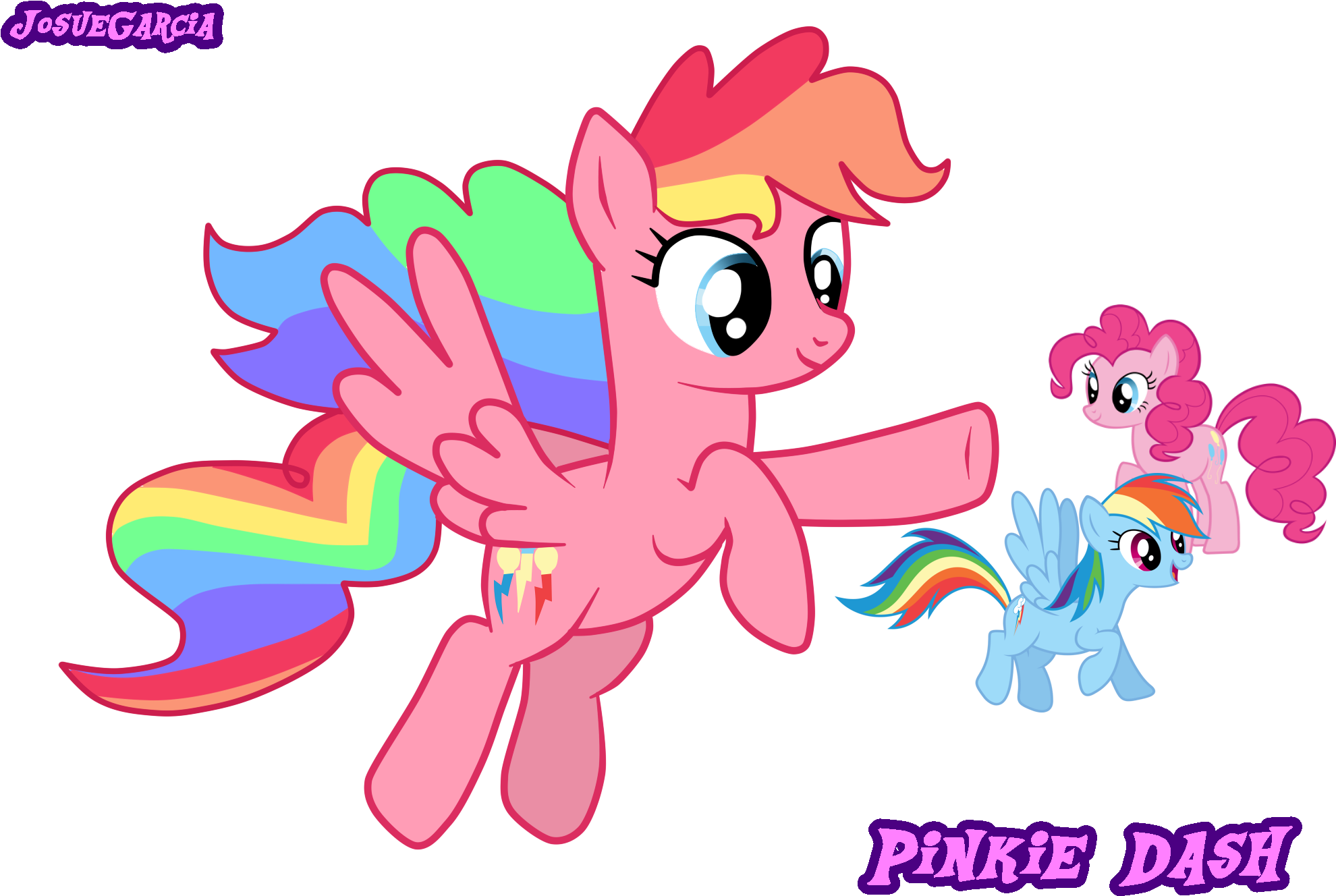 Pinkie Pie And Rainbow Dash Fusion, Pinkie Dash By Clipart (2074x1542), Png Download