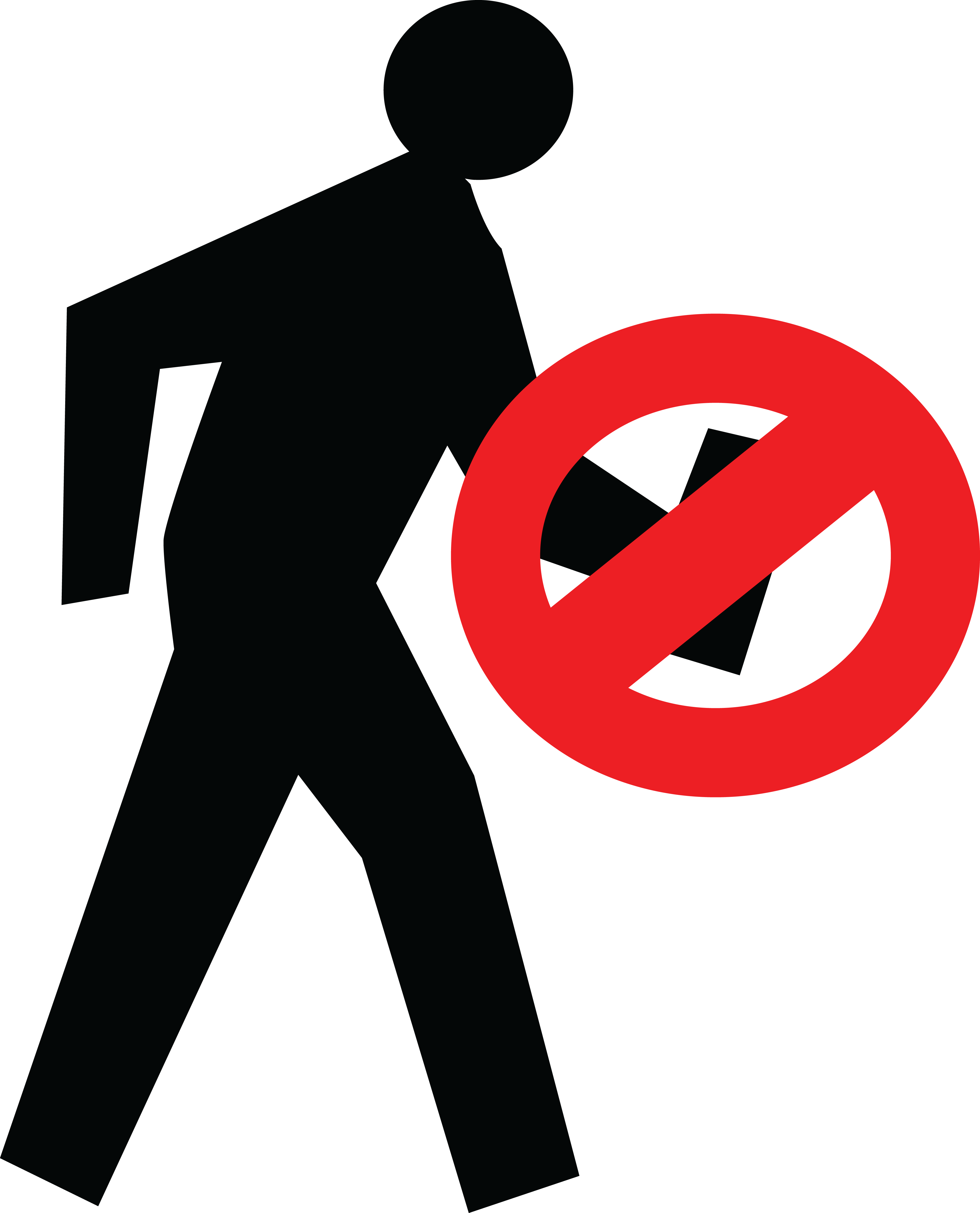 Free Clipart Of A No Walking With Smart Phones Design - Png Download (4000x4952), Png Download