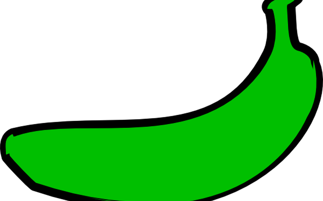 Unripe Banana Clipart Clipground - Png Download (1368x855), Png Download