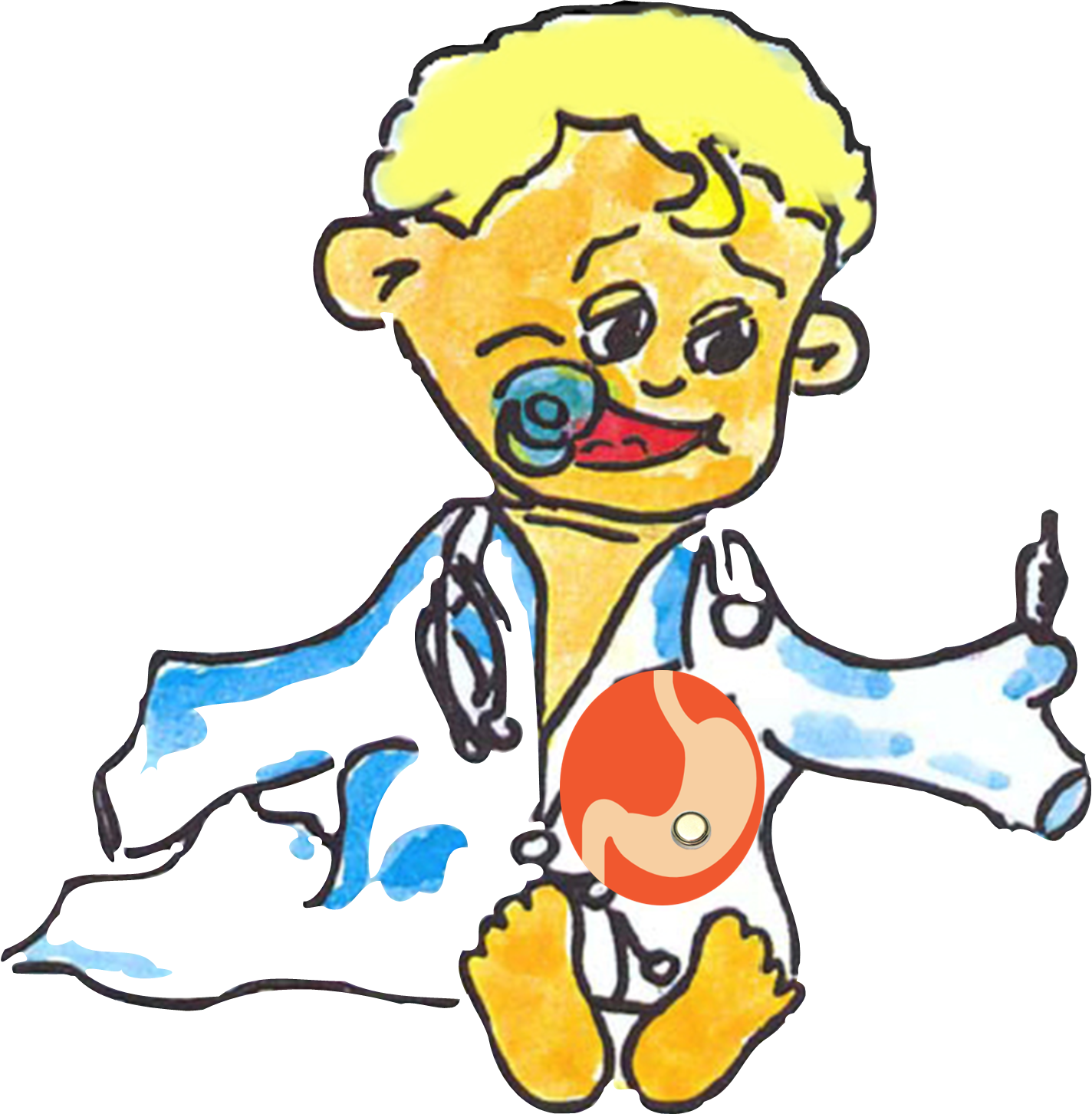 A L'esòfag Quan Són Empassades Pel Infant Clipart (1424x1453), Png Download