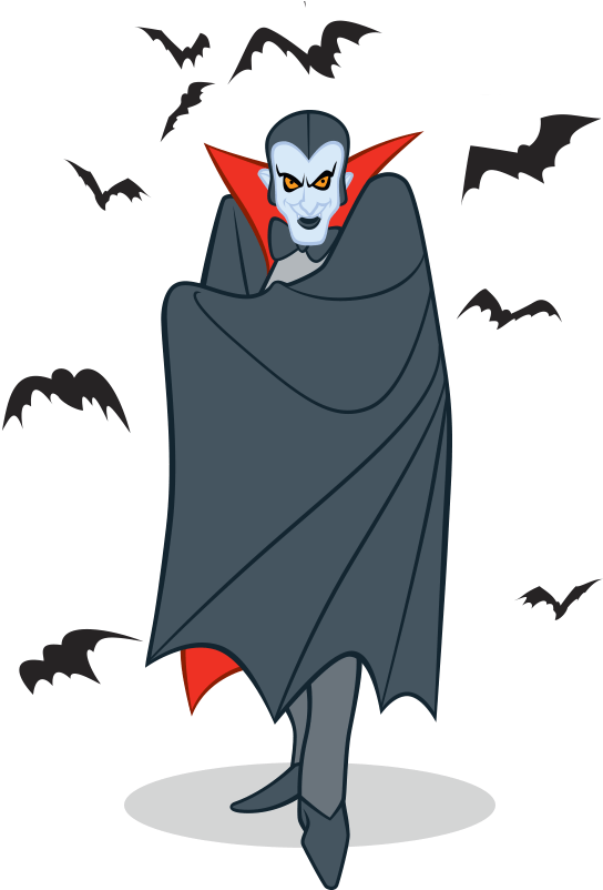 Dracula And Bats Clipart (565x803), Png Download