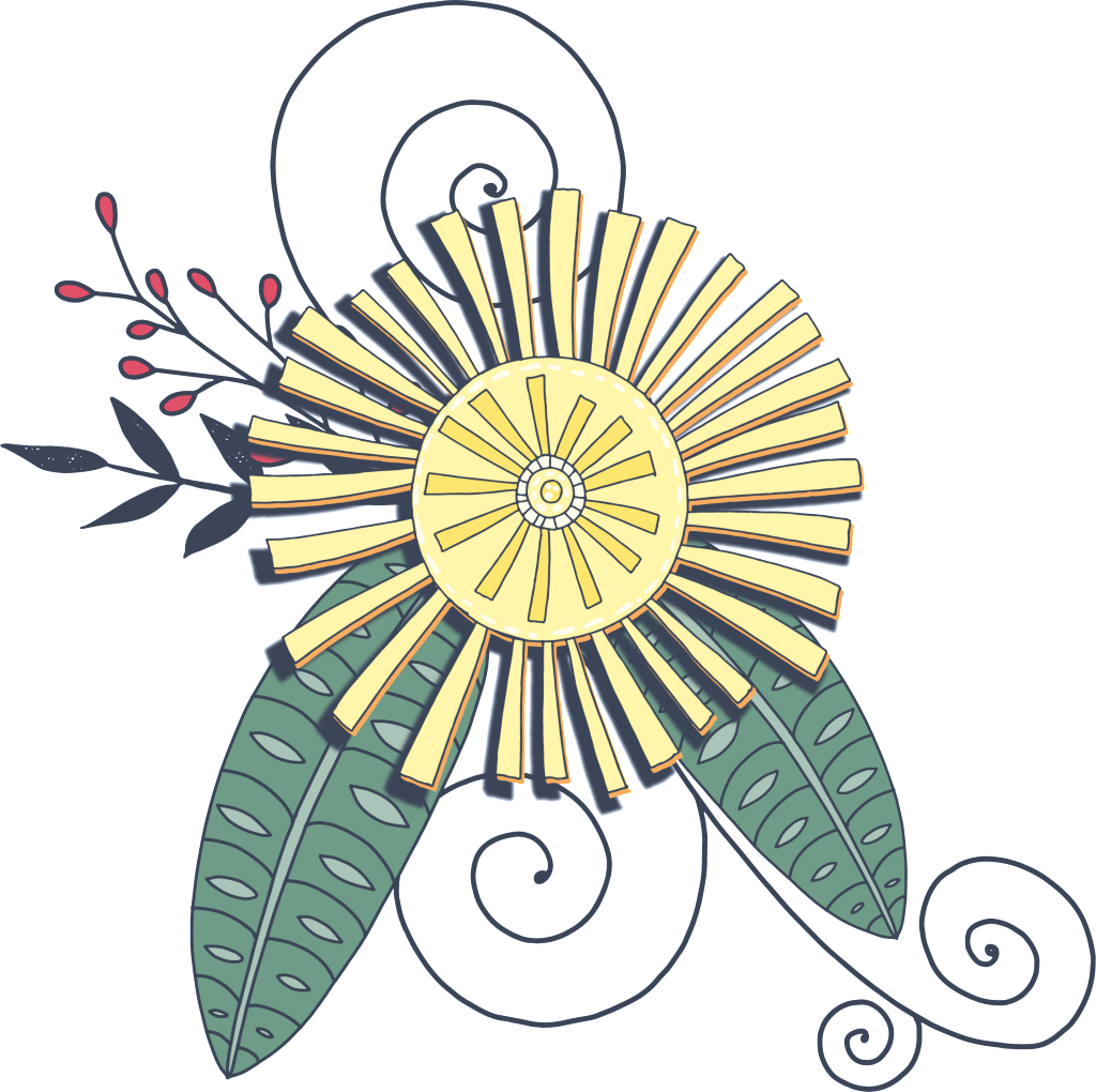Hand Painted Yellow Linear Flower Png Transparent Clipart (1024x1020), Png Download