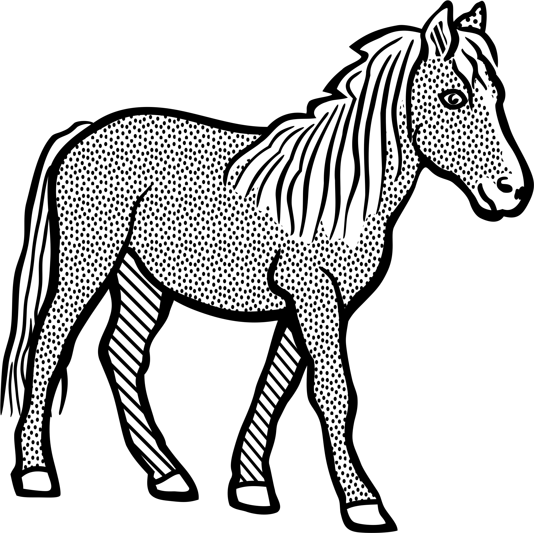 Horse - Lineart Clipart (1000x998), Png Download