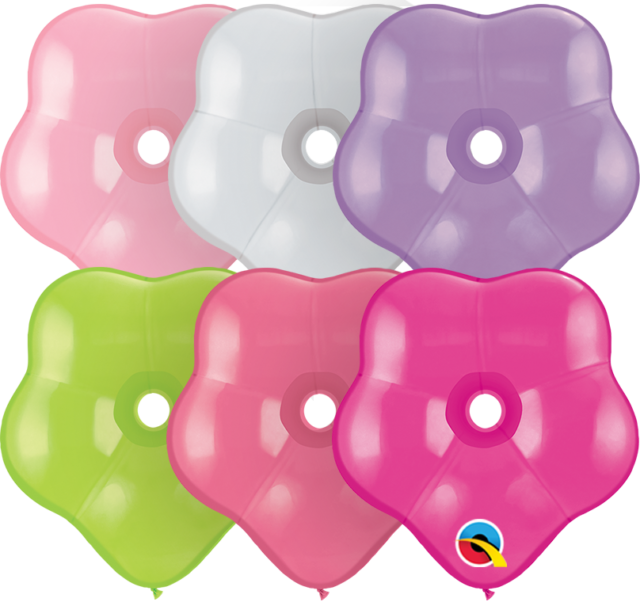 16" Qualatex Geo Blossom Shaped Latex Balloons Flower Clipart (640x602), Png Download