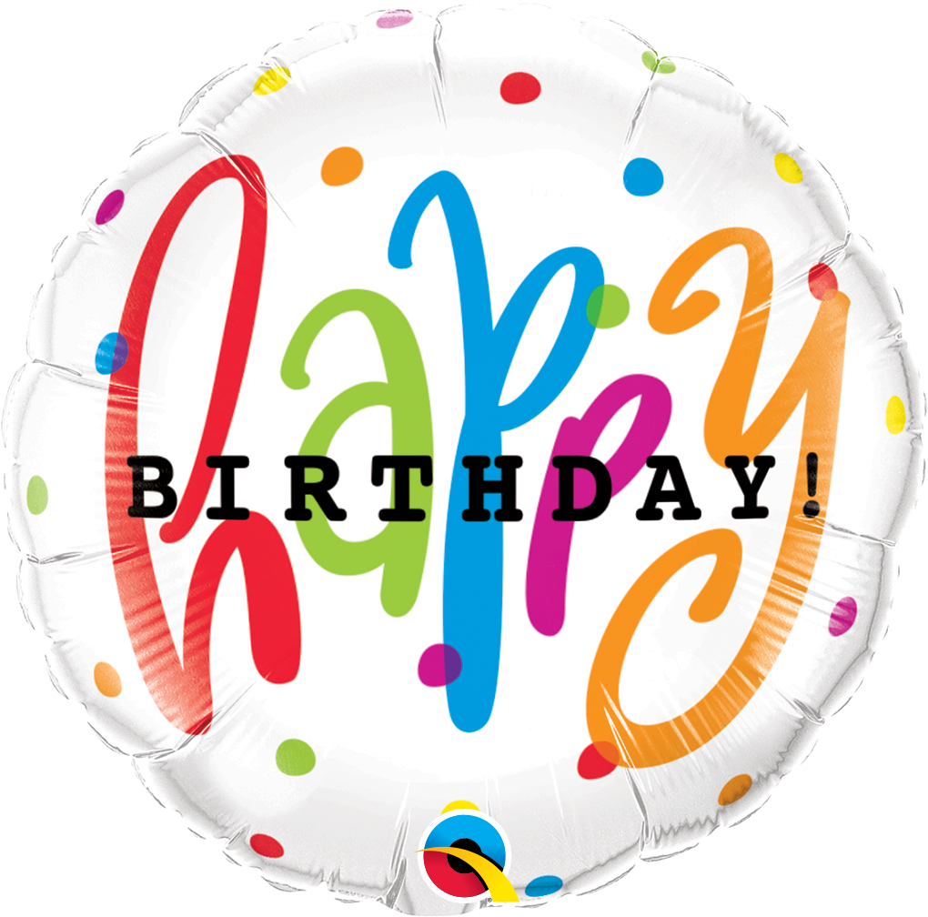 Happy Birthday & Dots Balloon Clipart (1020x1008), Png Download