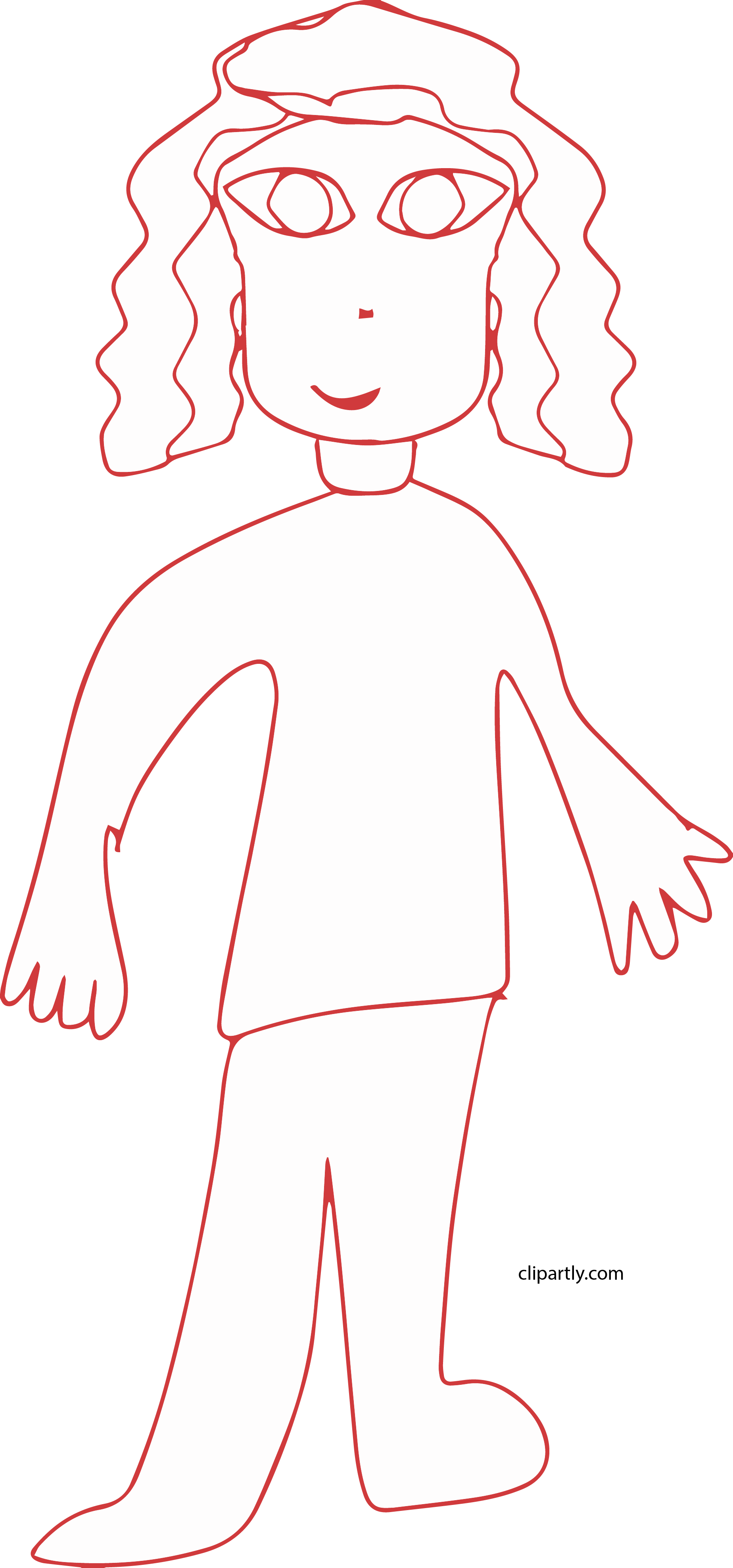 Basic Draw Girl Clipart Png Transparent Png (1848x3954), Png Download