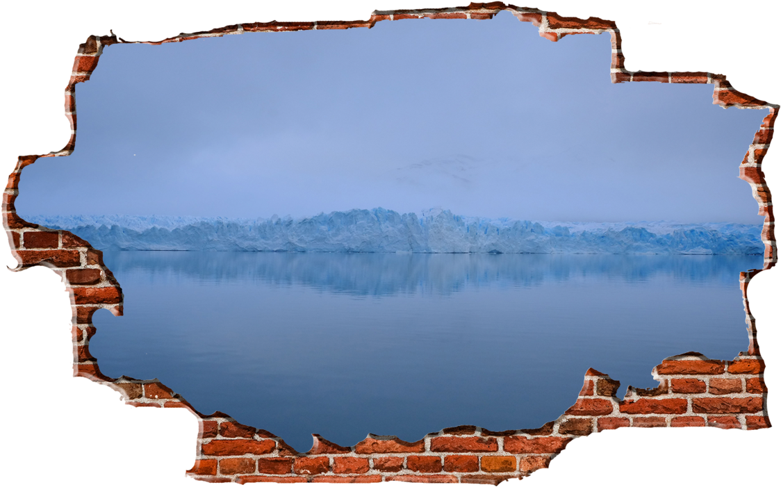 Zapwalls Decals Glacier View Refection Breaking Wall Clipart (1280x750), Png Download