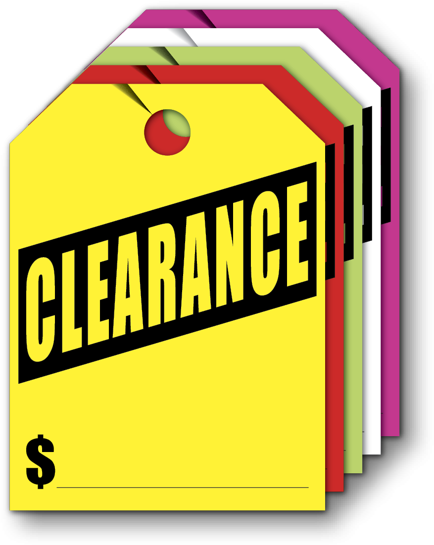 “clearance” Hang Tags Clipart (930x1154), Png Download