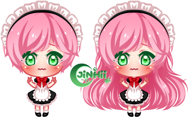 Drew My Friend @kuyabia's Persona Femsona In A Maid Clipart (650x500), Png Download