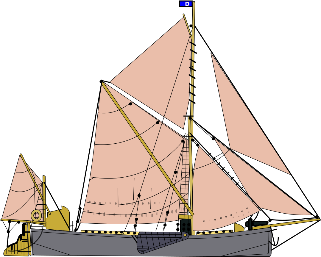 Barge Drawing Boat Clipart (1200x915), Png Download