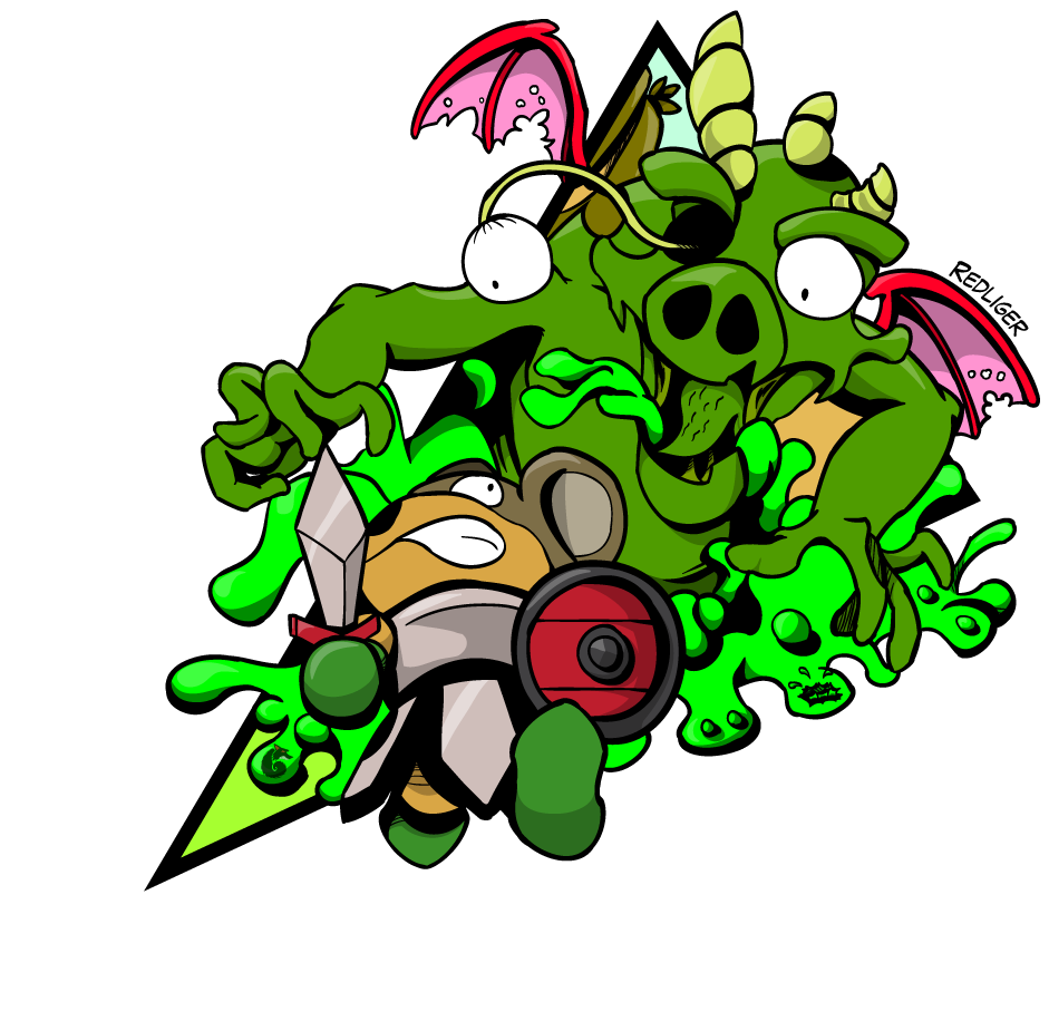 Mouse Man Vs Zombie Dragon Clipart (1000x960), Png Download