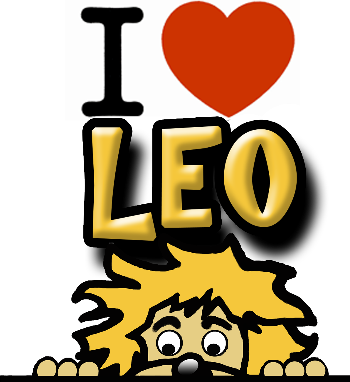 I Love Leo Clipart (1199x1298), Png Download