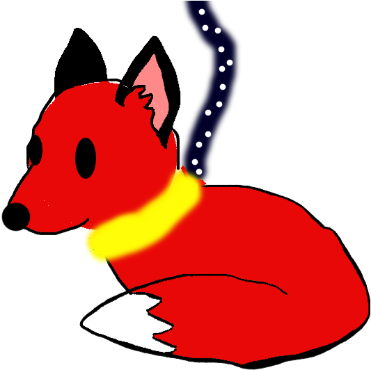 Helds Fox Pup On Star Leash Done With Different Program Clipart (1146x593), Png Download
