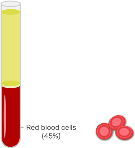 Animation Slide Showing The 45% Or Red Blood Cells Clipart (666x550), Png Download
