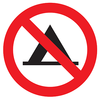 Autocollant Panneau Camping Interdit Clipart (800x800), Png Download