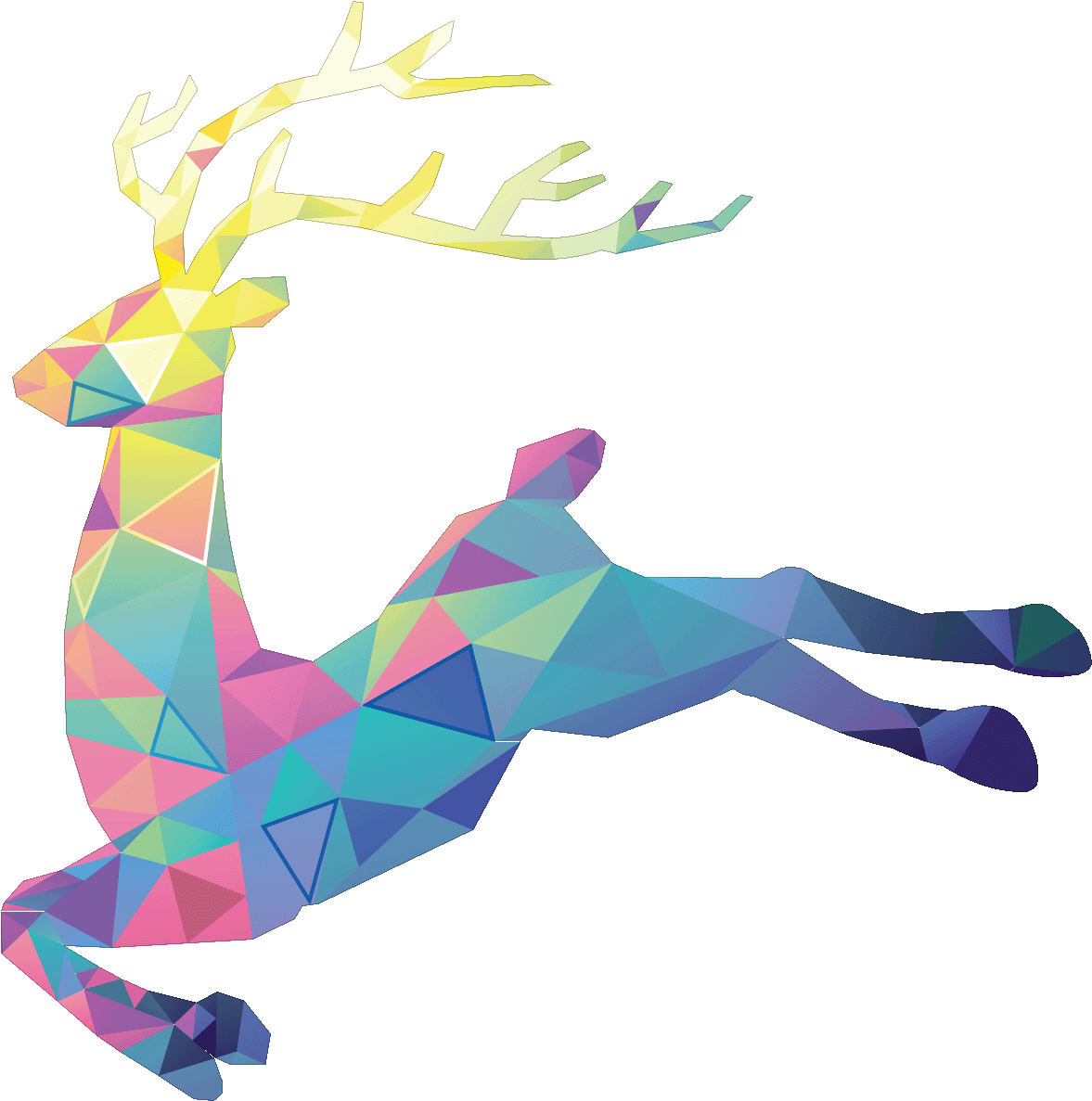 Sticker Noel Cerf Origami Ambiance Sticker Col Sand Clipart (1200x1200), Png Download