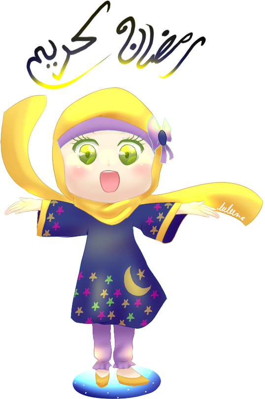 Kareem With Little Girl Clipart (585x856), Png Download