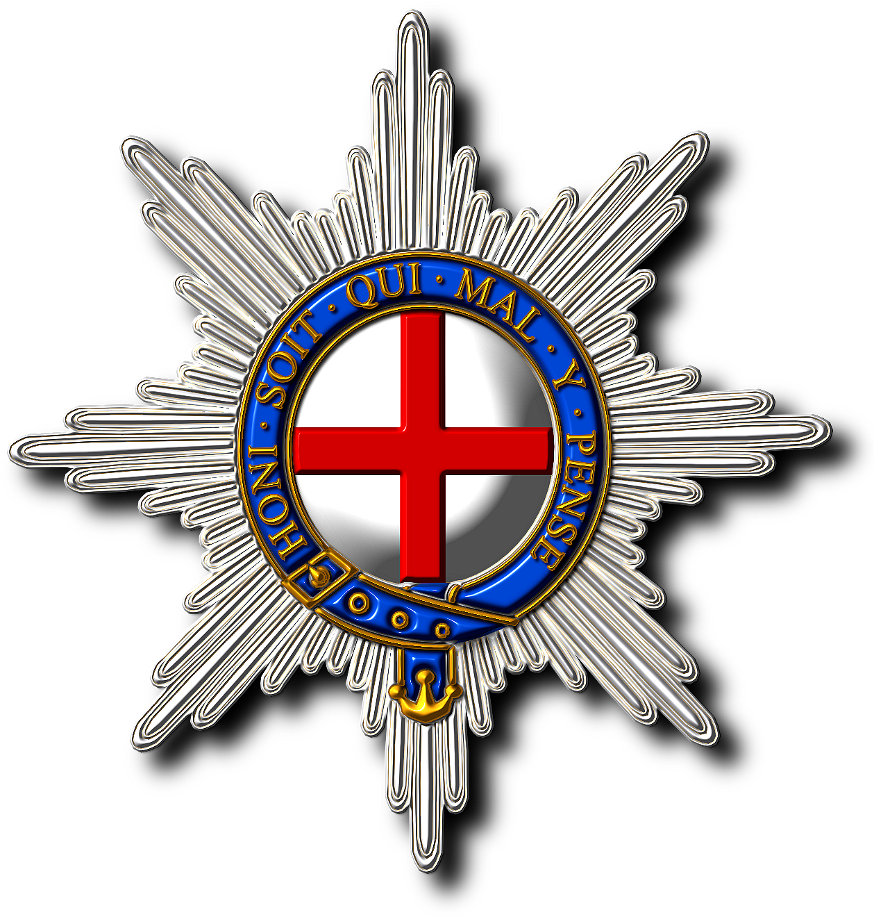 Heraldric Rendering Of The Star Of The Most Noble Order Clipart (1309x1369), Png Download