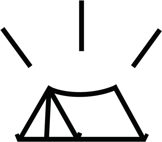 Tent Clipart Black And White - Png Download (1000x847), Png Download