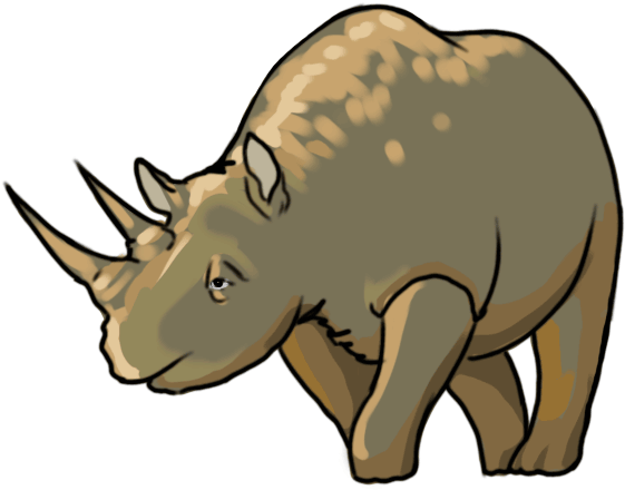 How To Draw Rhinoceros Step By Step Clipart (600x600), Png Download