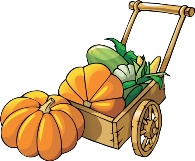 Wooden Cart Full Of Pumpkins Clip Art - Png Download (640x529), Png Download