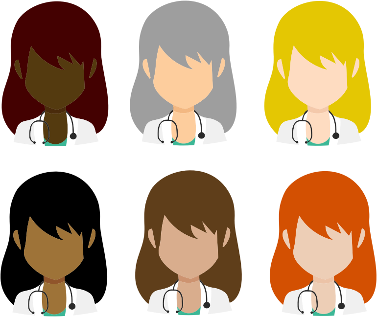 Female Doctor Avatars By Orchid Dior Clipart (770x648), Png Download