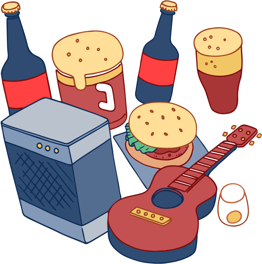 Food, Drinks, Music & More Fun Clipart (869x867), Png Download