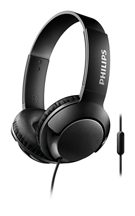 Philips Shl3075bk Bass On-ear Headphones With Microphone Clipart (800x800), Png Download