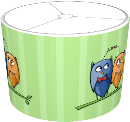 Owl Love Green Stripes Clipart (674x516), Png Download