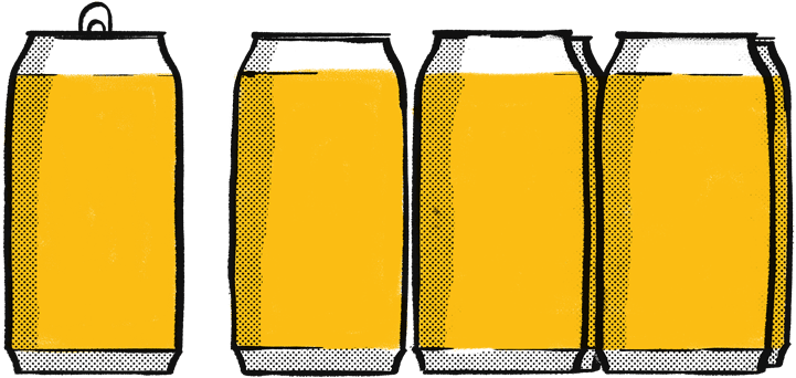 Beer Cans Illustration Textured Clipart (800x424), Png Download