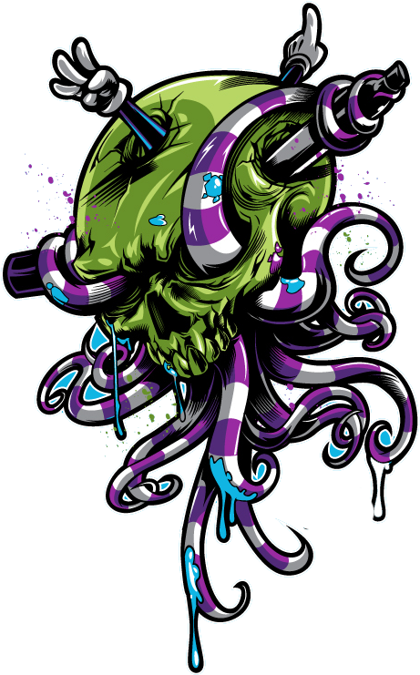Tentacle Octopus Skull Illustration Hq Image Free Png Clipart (518x800), Png Download