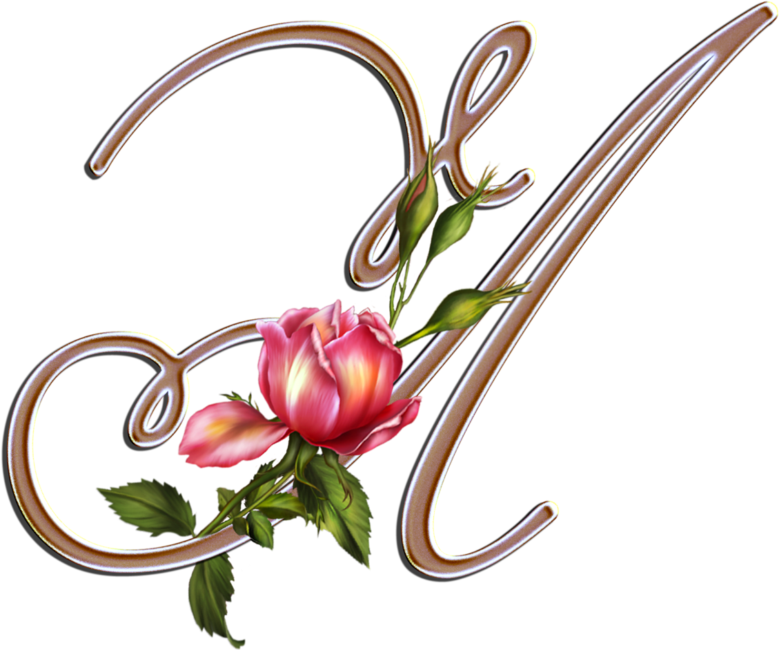 Flores Y Letras Para Decoupage Clipart (1280x1098), Png Download