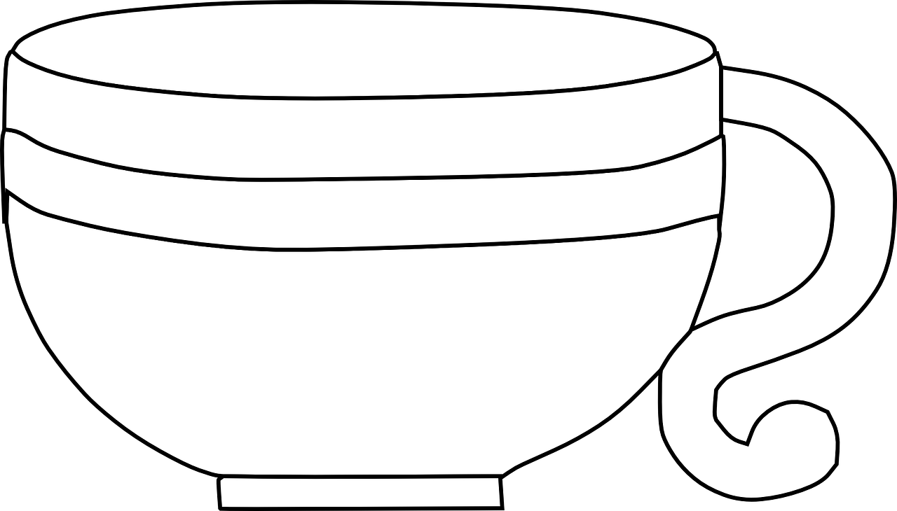 Tea Clipart In Black White - Png Download (1280x730), Png Download