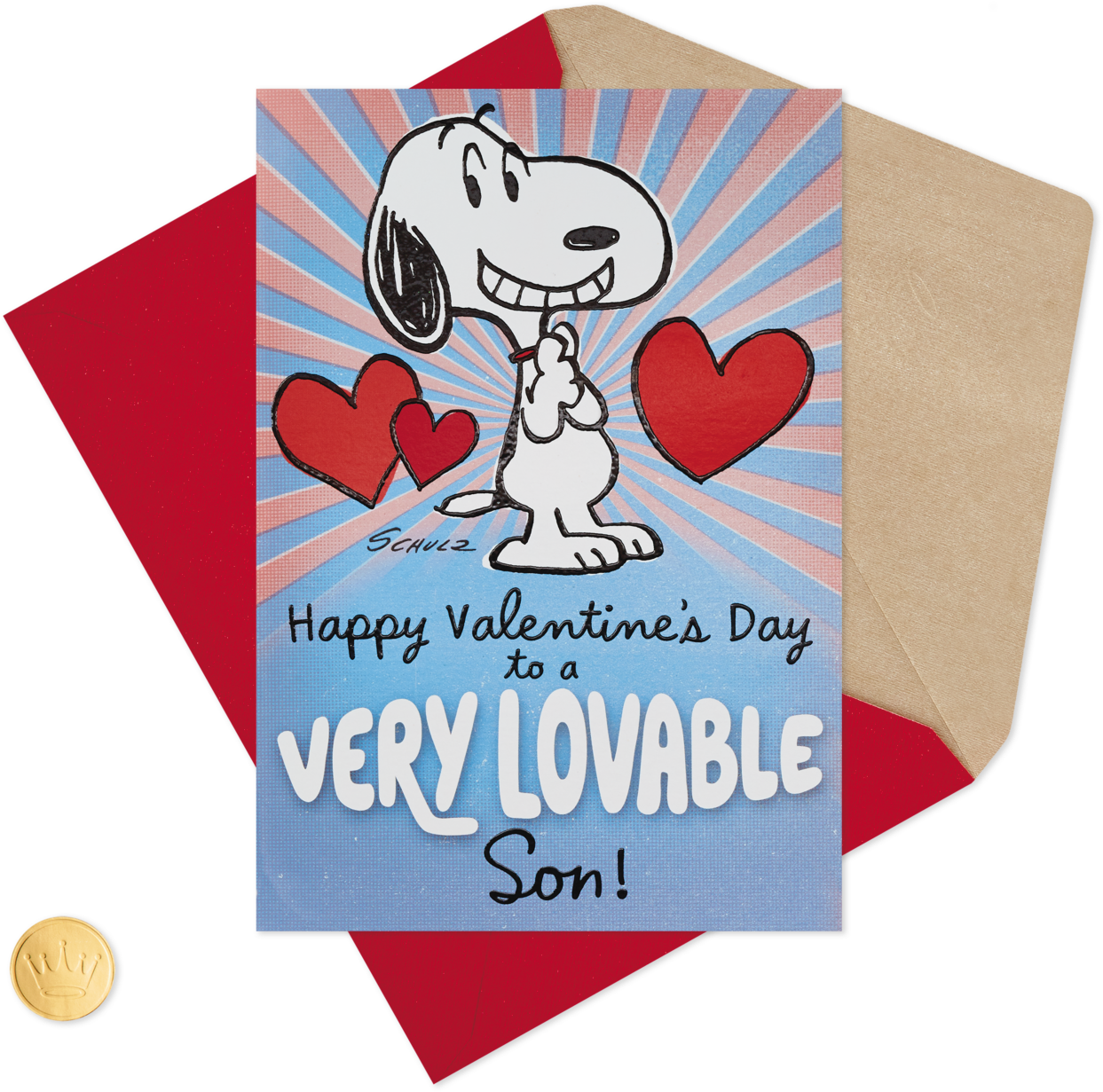 Peanuts® Snoopy For A Lovable Son Pop Up Valentine's Clipart (1470x1470), Png Download