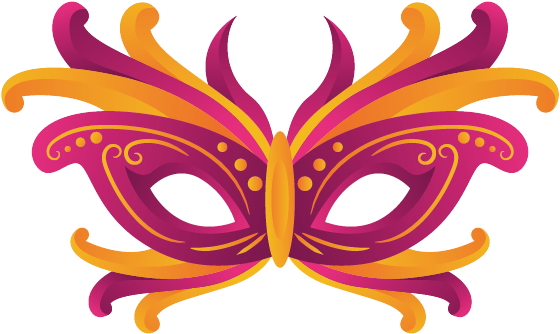 Stickers Masque Carnaval Rouge Orange Clipart (800x800), Png Download