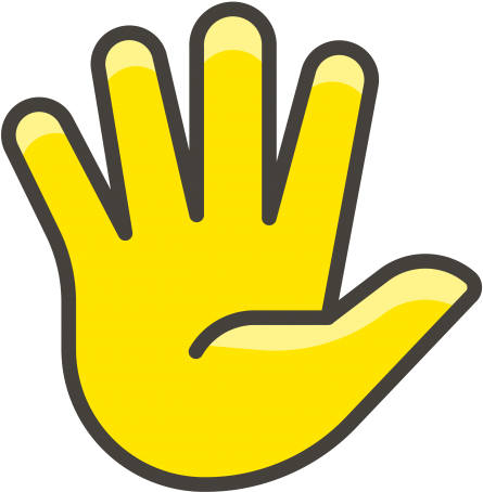 Hand With Fingers Splayed Emoji Clipart (866x650), Png Download