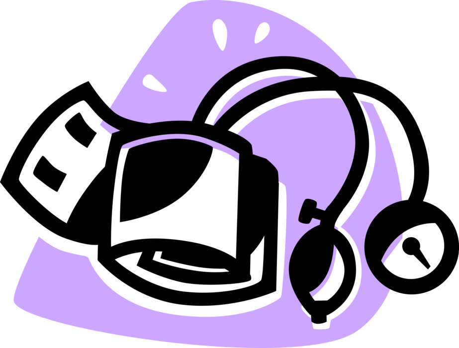 Vector Illustration Of Blood Pressure Gauge Aneroid Clipart (923x700), Png Download