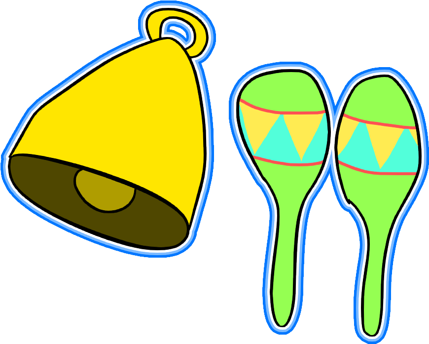Bell And Maraca Clipart (906x732), Png Download