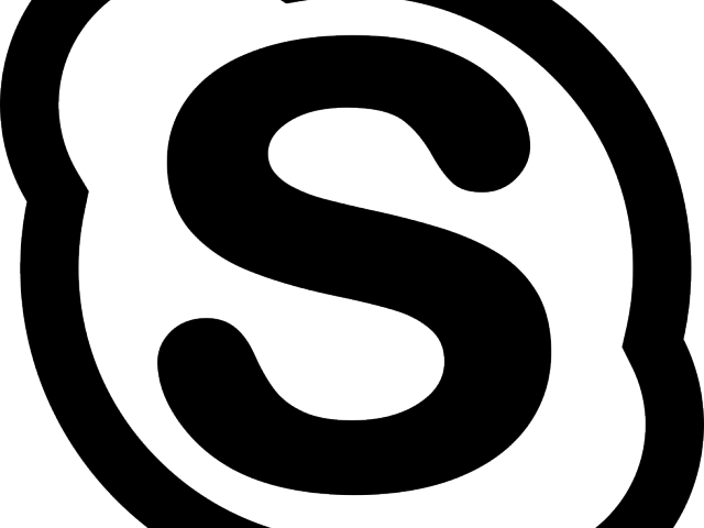 Skype Clipart Black And White - Png Download (640x480), Png Download