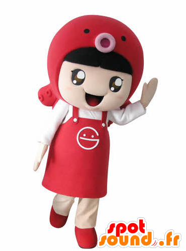 Menina Mascote Com Um Avental E Um Peixe Clipart (600x600), Png Download