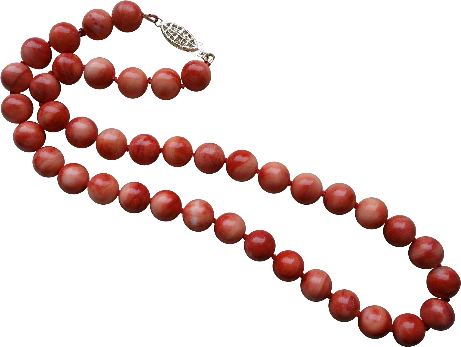Antique Victorian 1900's Red Pink Momo Coral Necklace Clipart (1591x1591), Png Download