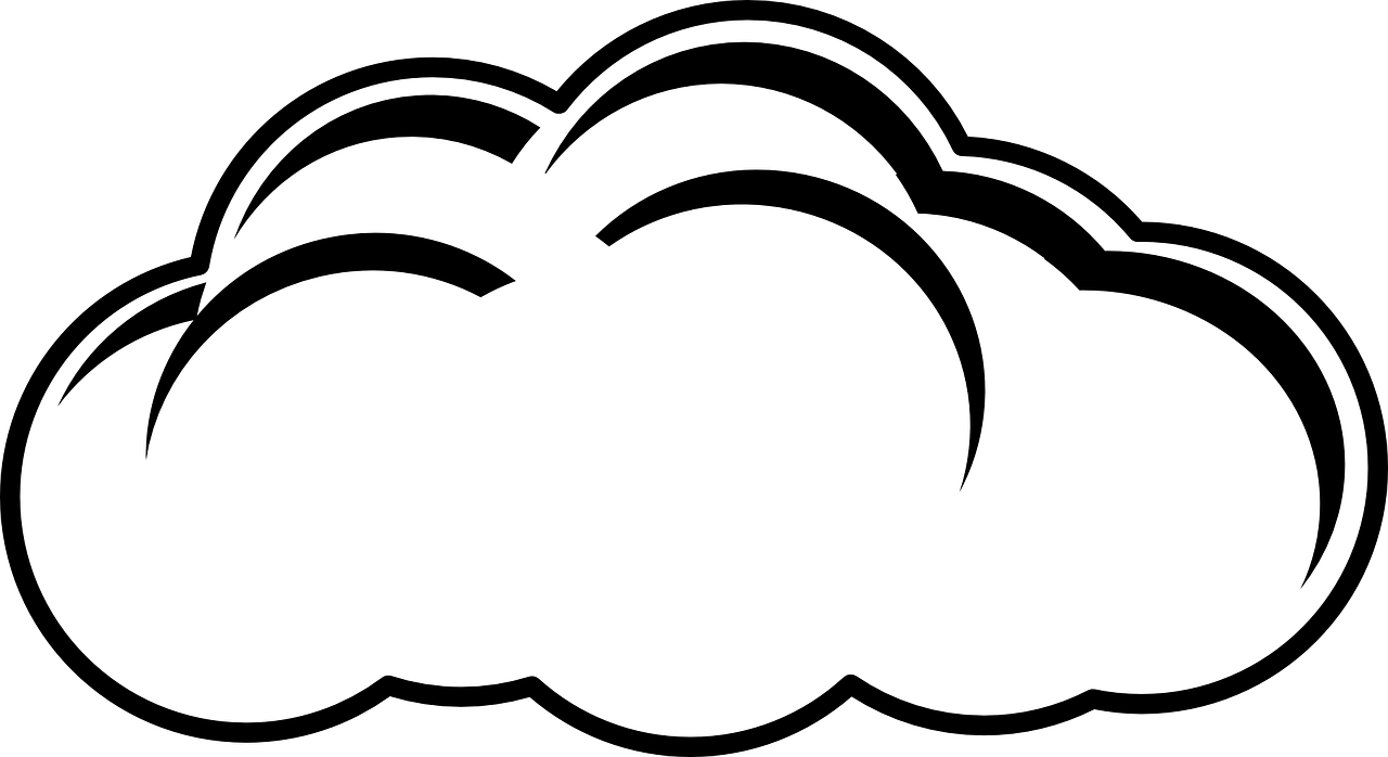 Simple Cloud Black & White Clipart (958x1355), Png Download