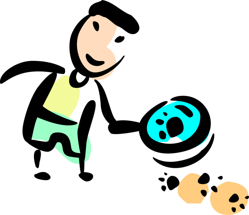 Vector Illustration Of Young Boy Investigates Paw Prints Clipart (812x700), Png Download