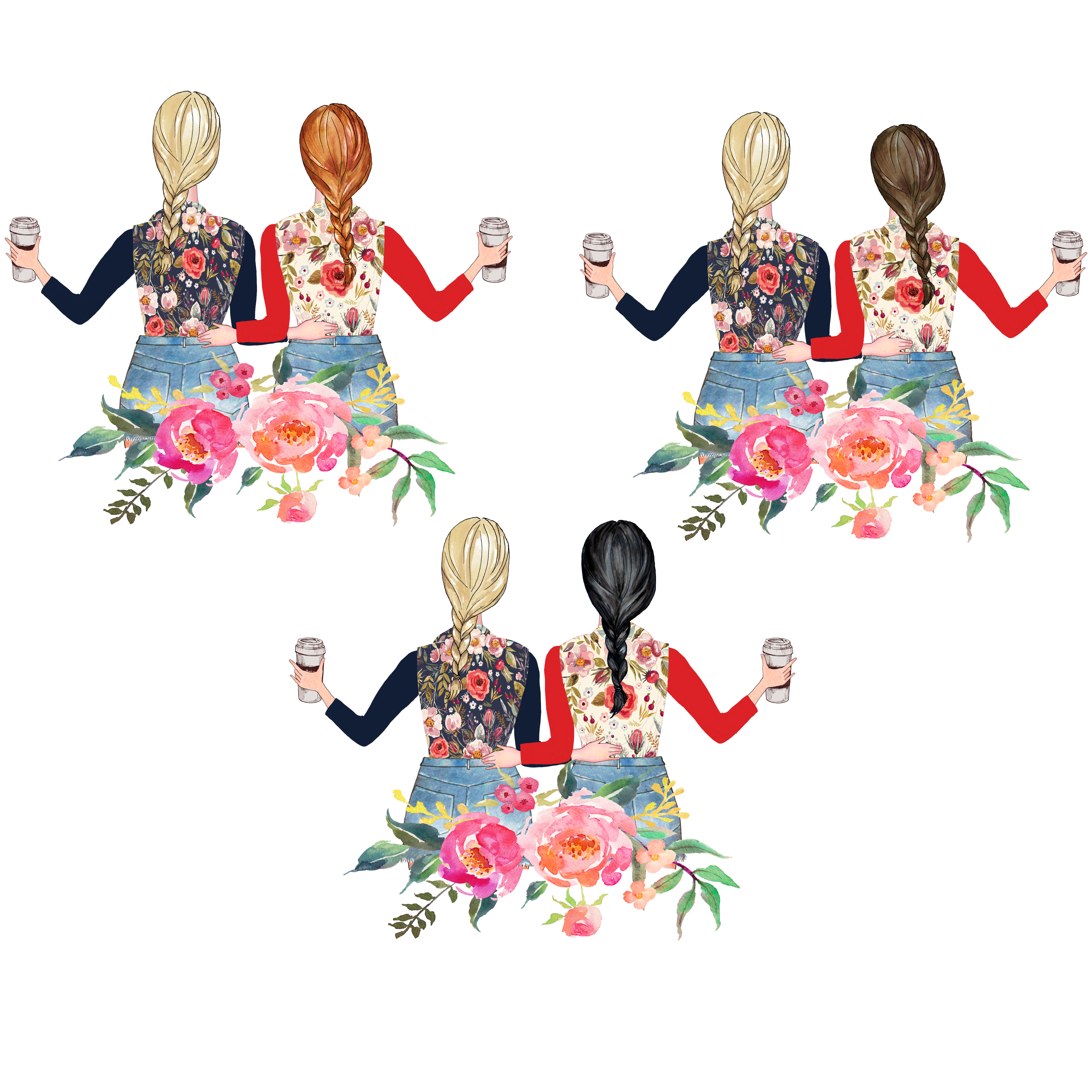 Blonde Bff Design Clipart (4000x4000), Png Download