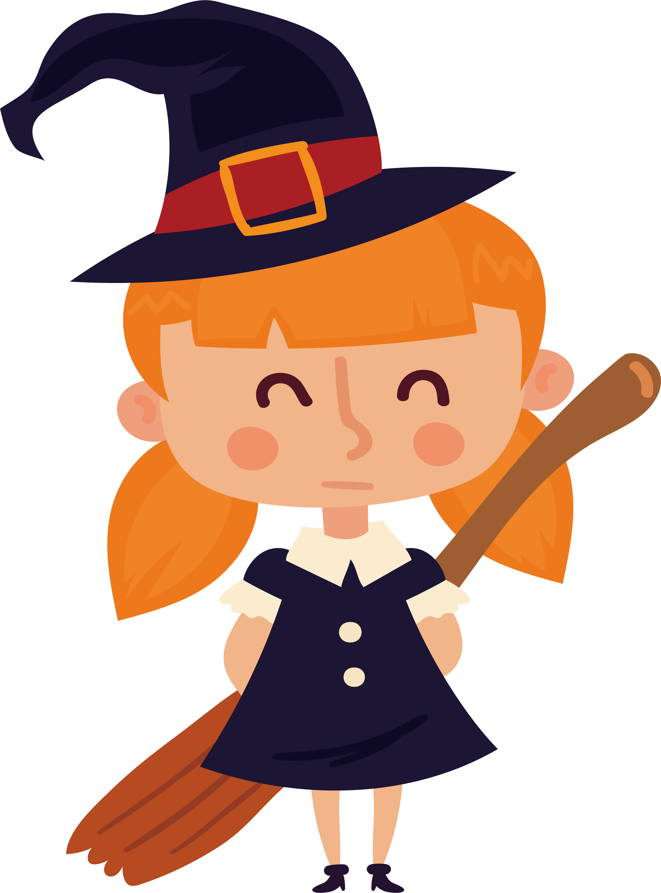 Witchcraft Euclidean Lovely Broomstick Witch Transprent Clipart (2192x2960), Png Download