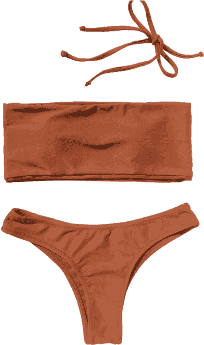 High Cut Bandeau Thong Bathing Suit Pinterest Clipart (558x744), Png Download