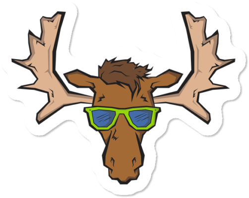 Moose Sticker Sticker Clipart (650x650), Png Download