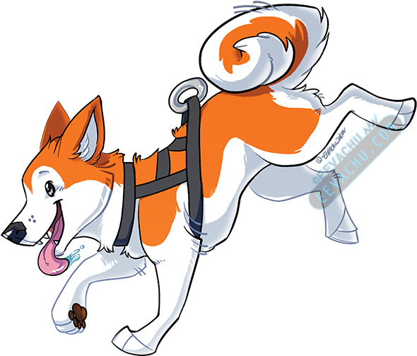 Husky Sticker - Orange Clipart (624x540), Png Download