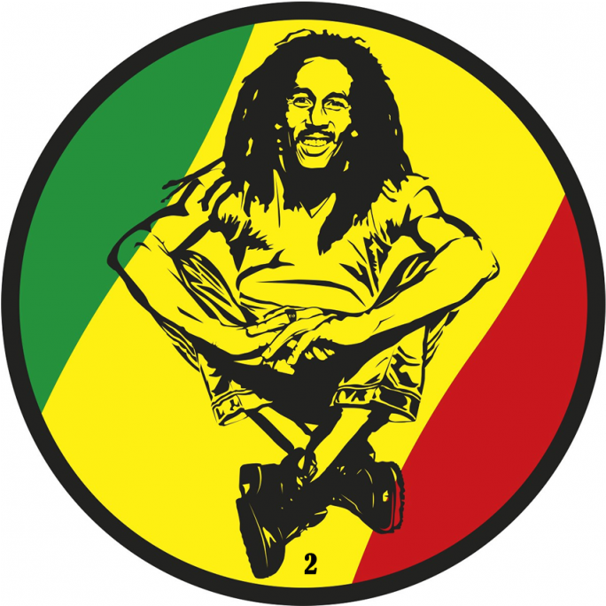 40 Adesivos Personalizados Redondo Bob Marley Clipart (800x800), Png Download