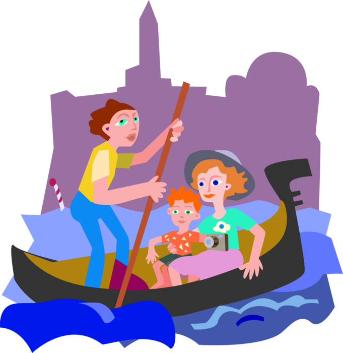 Venetian Gondolier With Vector Clipart - Full Size Clipart (#2374428